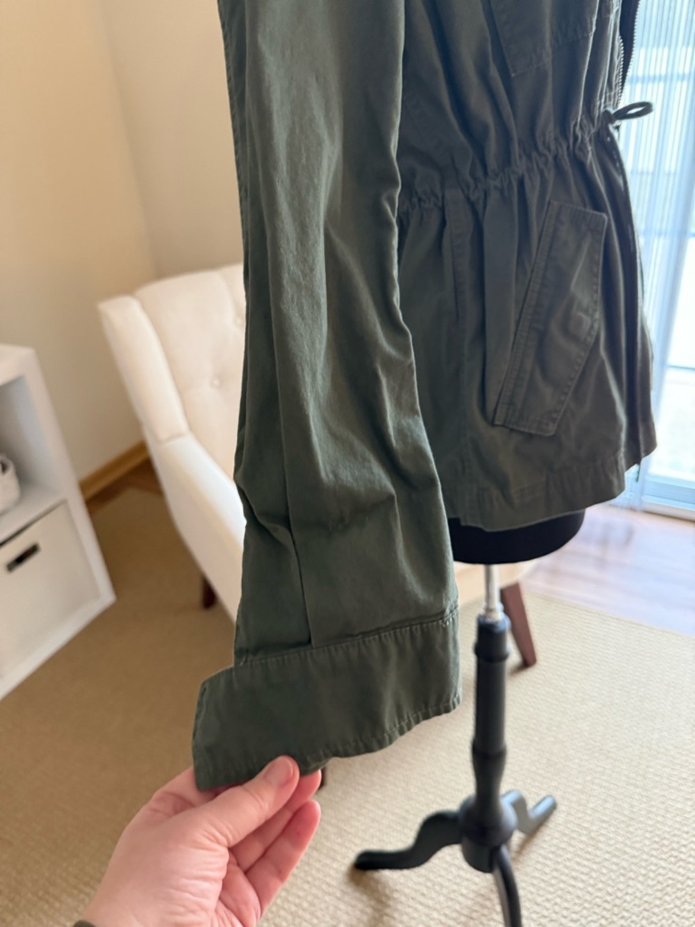 GAP Olive Green Utility Drawstring Jacket - Picture 9 of 16